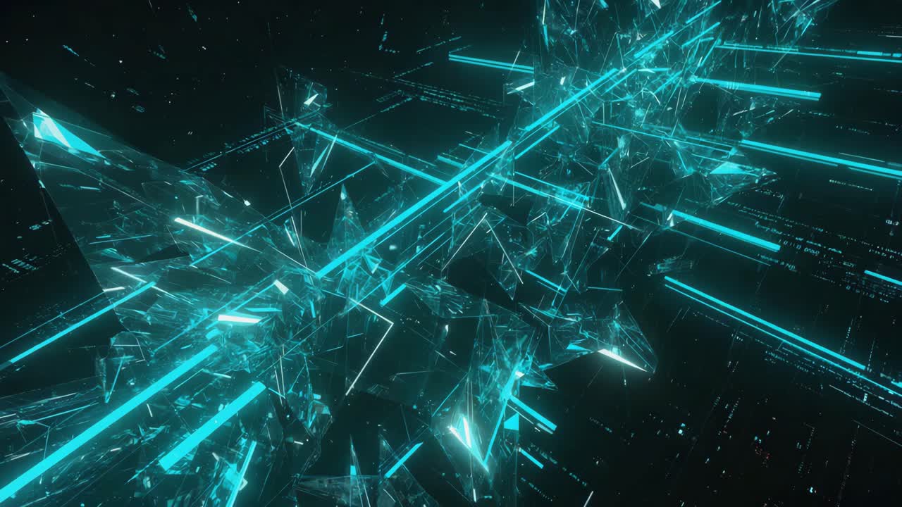 Abstract Digital Art with Geometric and Futuristic Elements