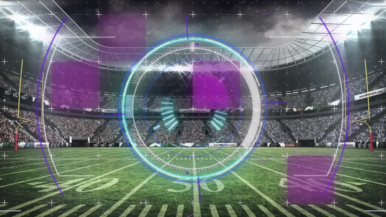 Animation of scan scoping over stadium