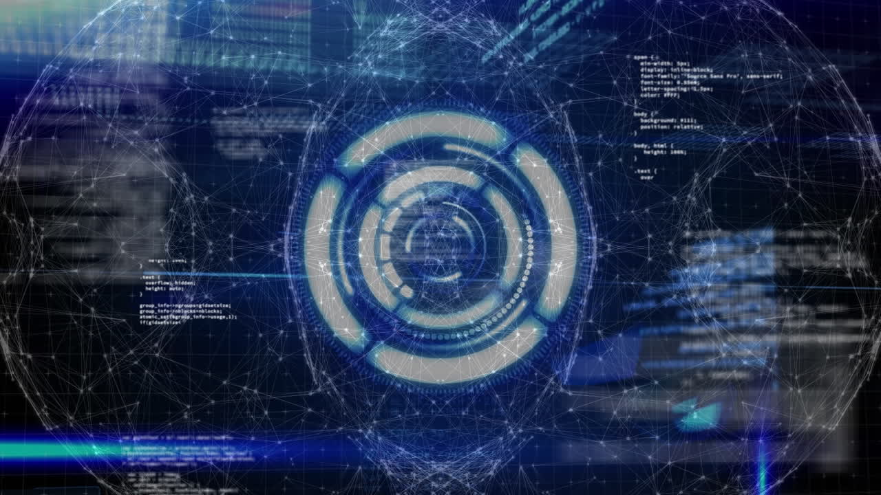 animazione della scansione del campo di applicazione sull'elaborazione dei dati