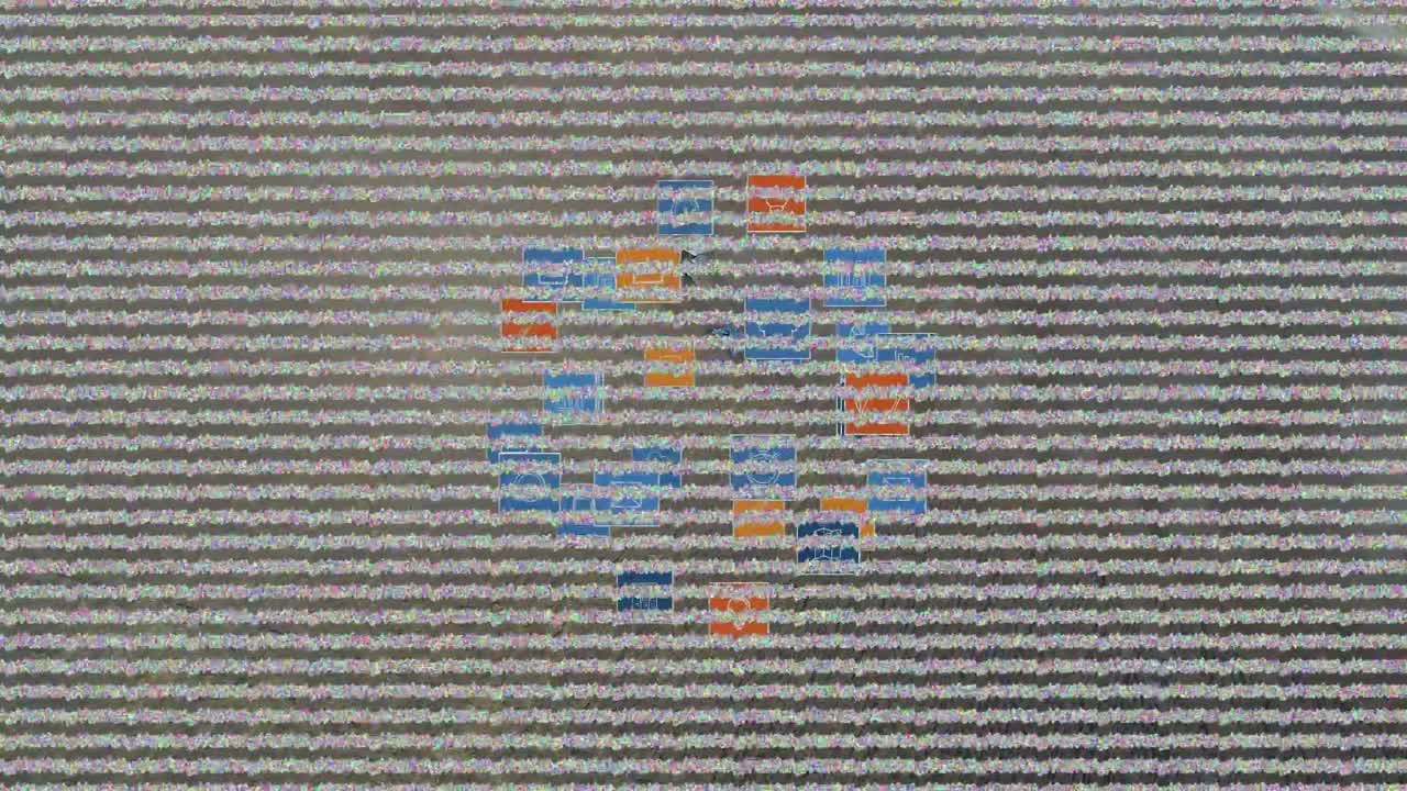 Animation of interference over media icons