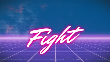 animation of fight in blue and violet space