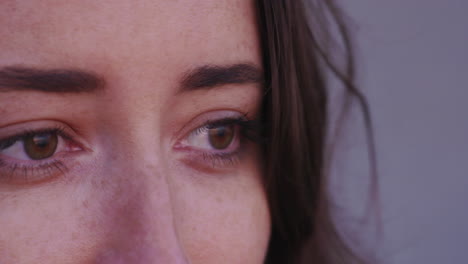 close-up portrait of a beautiful, young, brown-eyed woman