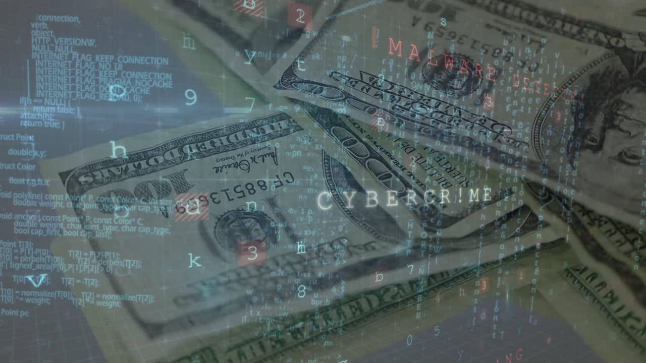 은행권에 대한 데이터 처리의 애니메이션