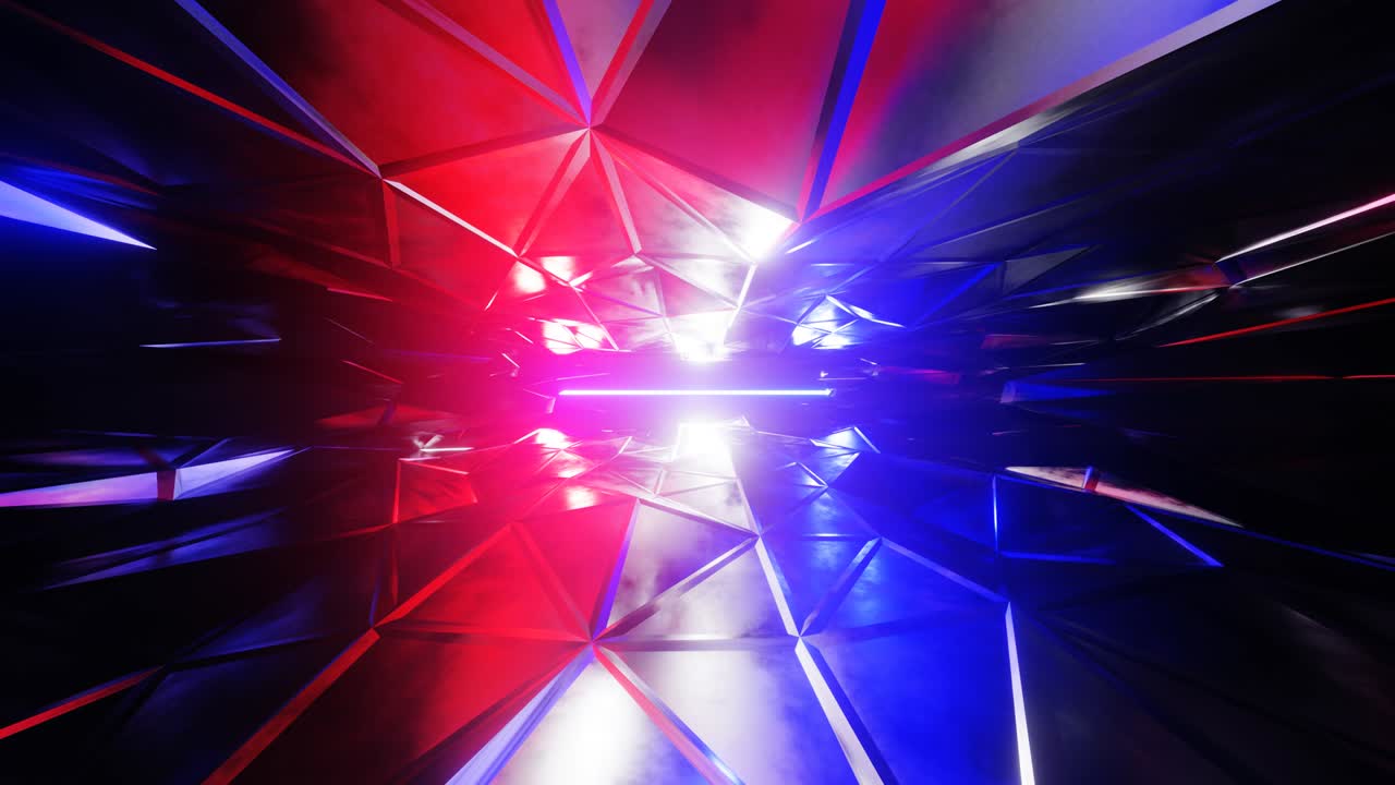 4k 3D animation. Flight in abstract sci-fi tunnel seamless loop. Futuristic motion graphics, high tech background