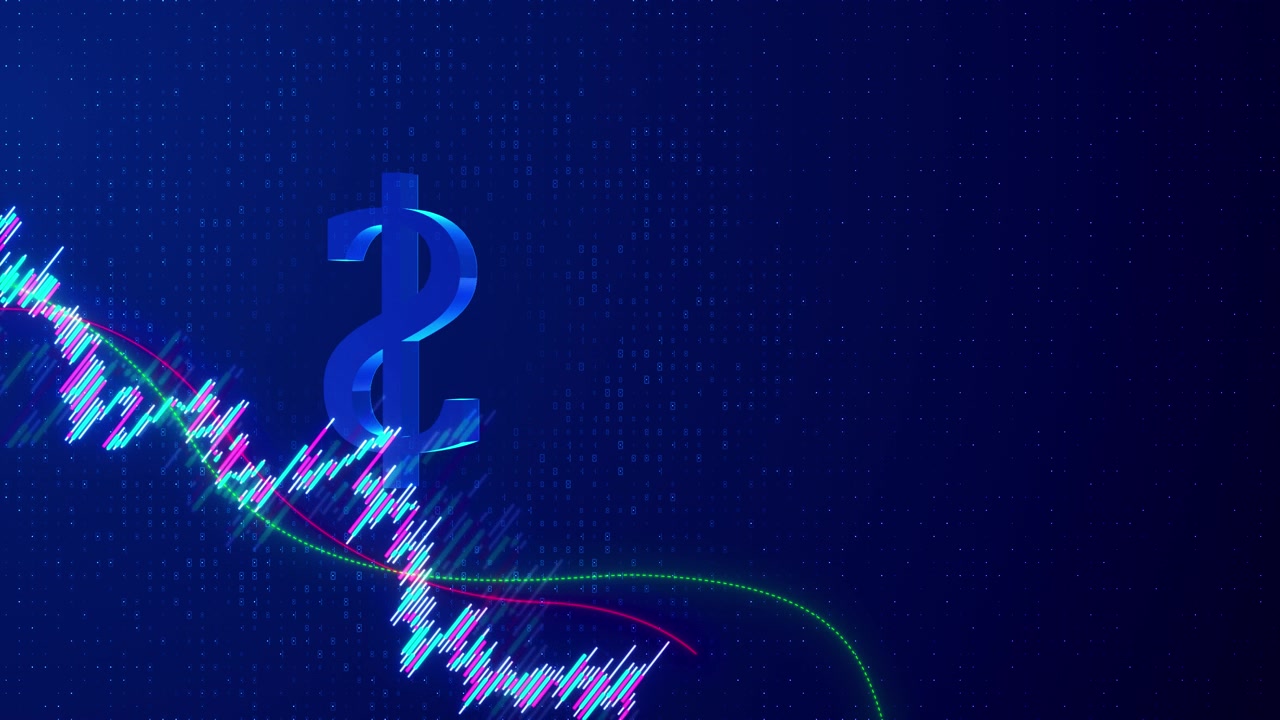Blå dollarvaluta, finansiel handelsgraf, markedsindikatorer, digital forex-handel, børs