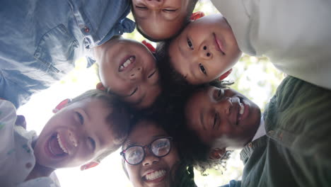 group of diverse children smiling together