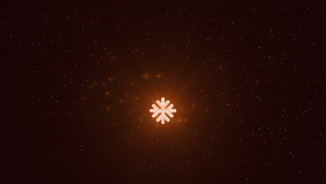 Red-snowflake-with-fall-glitters-in-galaxy