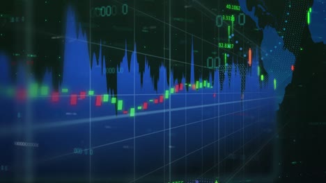 Animación-Del-Procesamiento-De-Datos-Financieros-Sobre-El-Mapa-Mundial