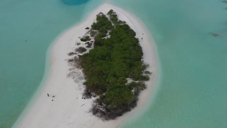 aerial view of isolated natural island of  maldives