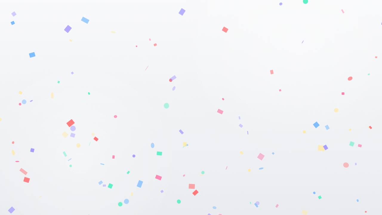 Confetti colorati che cadono su uno sfondo bianco