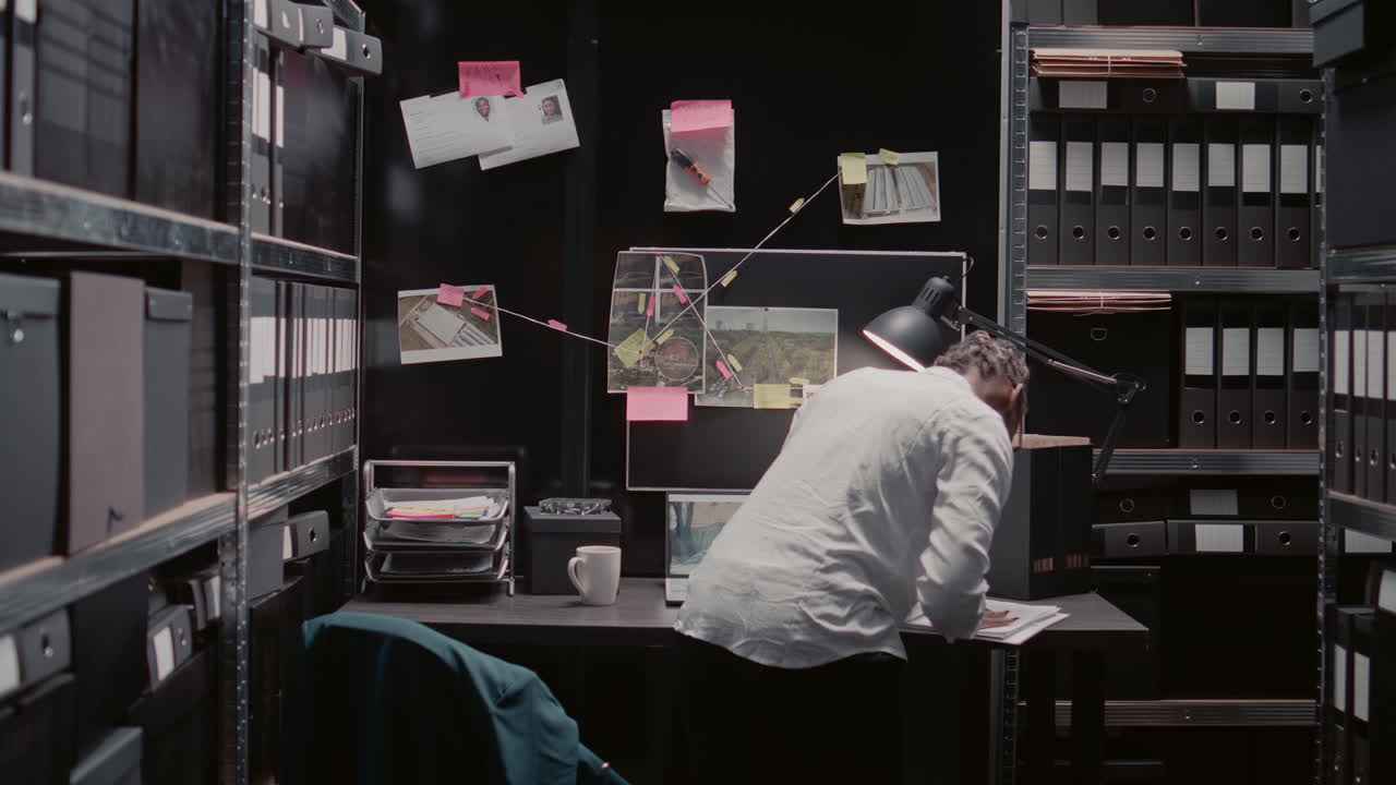 Office Workspace with Files and Person