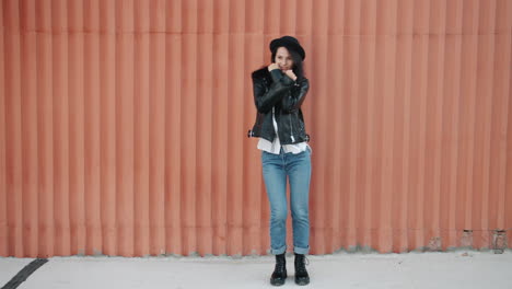 woman in fashionable street style