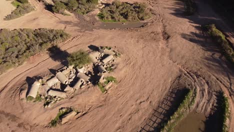 obstacle course in off road park in hollister, california, usa