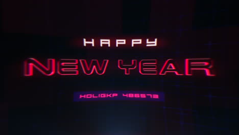 Happy-New-Year-on-computer-screen-with-HUD-elements