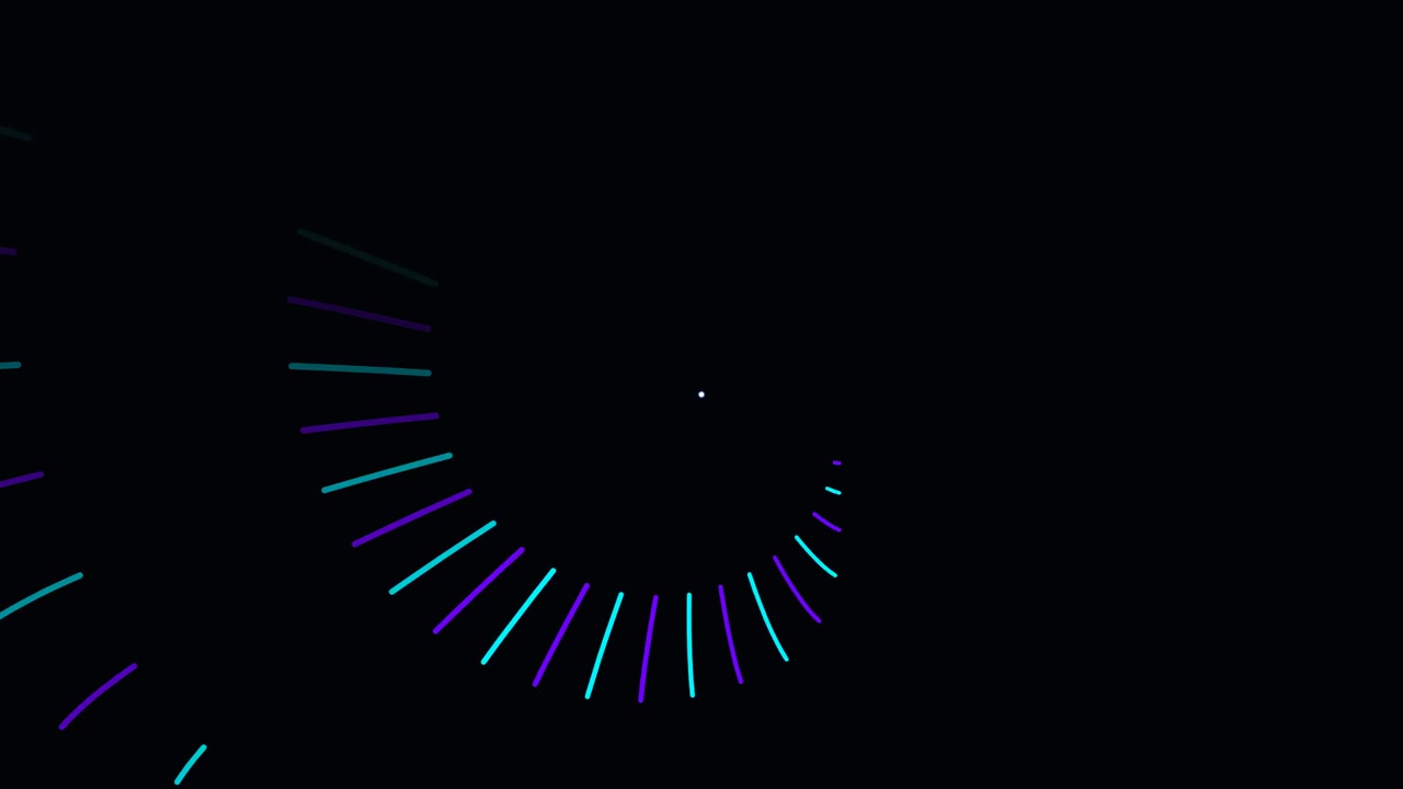 Abstract Motion Graphic of Rotating Neon Lines