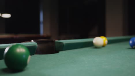 pool table with balls