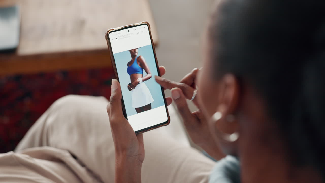 Website, online shopping and fashion with phone