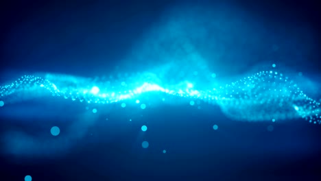 el movimiento perfecto del fondo azul. polvo azul dorado del sol del universo con estrellas en un fondo azul. movimiento de partículas abstractas. animación de bucle 3d sin costuras vj.