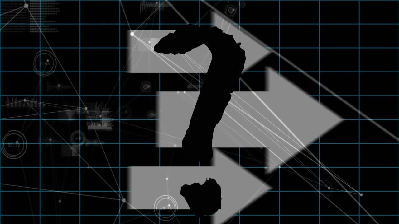 Animation of data processing over arrows