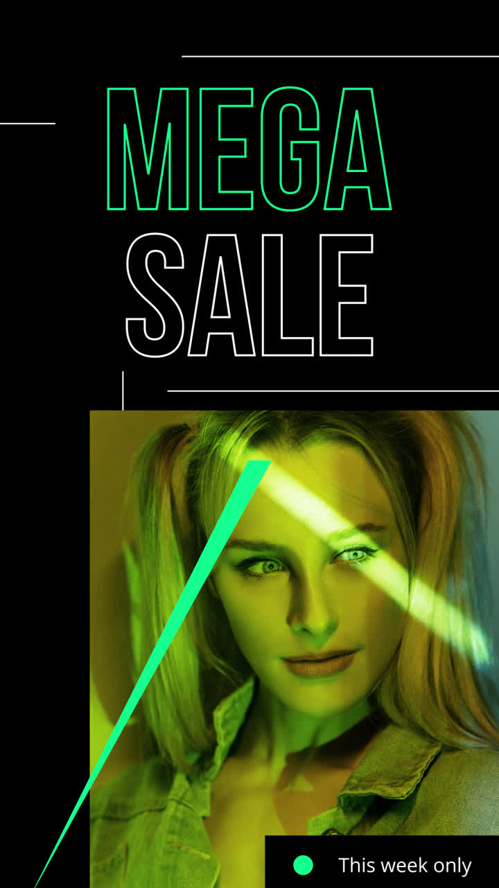Mega Sale Promotional Poster Featuring Woman Model