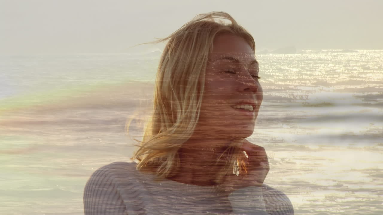Woman tucking her hair behind her ear