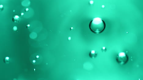 fondo de ciencia o arte abstracto con burbujas verdes aqua en aumento