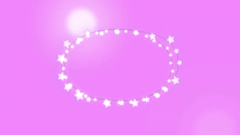 Digitally-generated-video-of-fairy-lights-forming-an-oval-against-violet-background