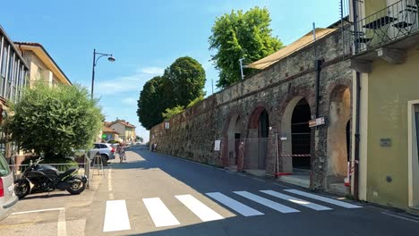 charming italian street with historic architecture