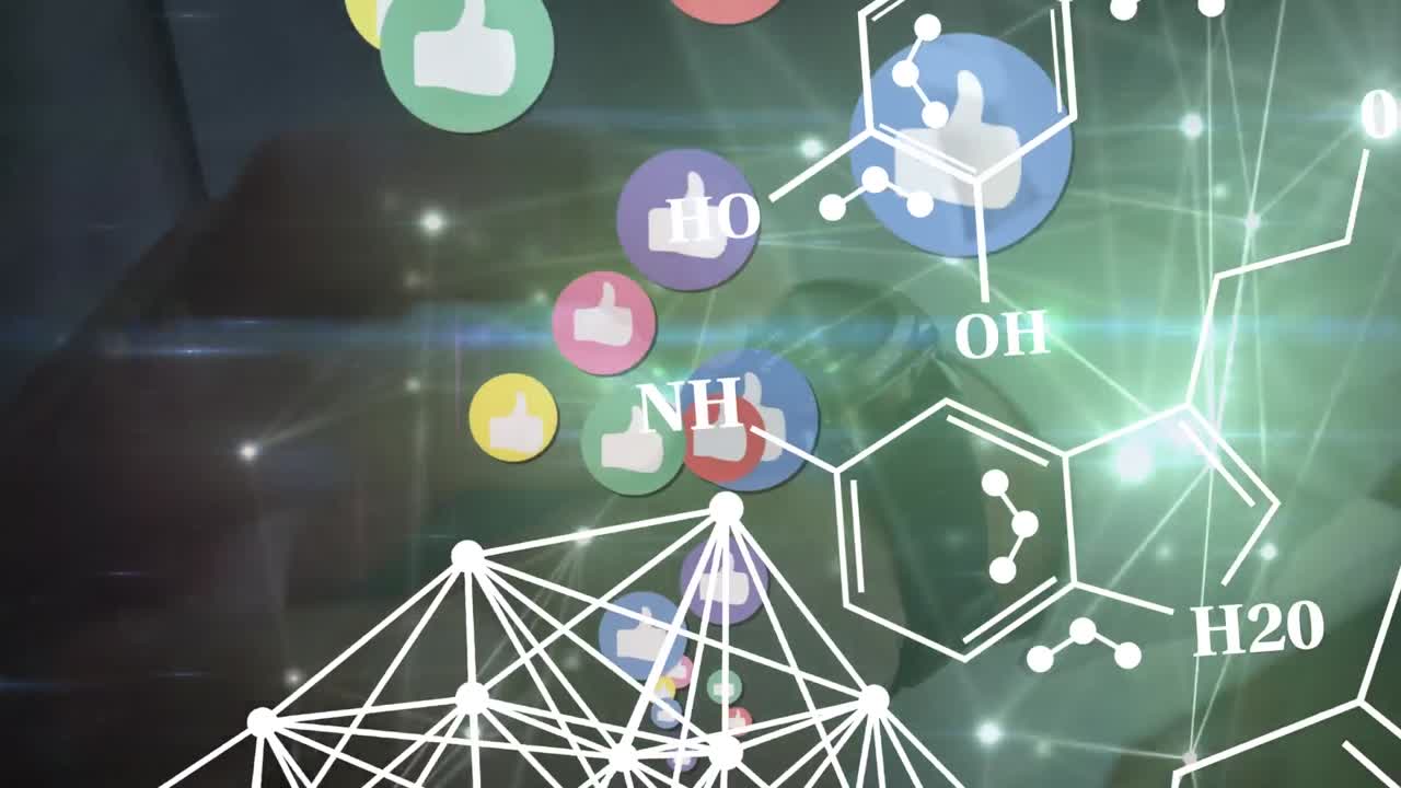 스마트 워치를 사용하는 백인 남성에 대한 미디어 아이콘의 애니메이션