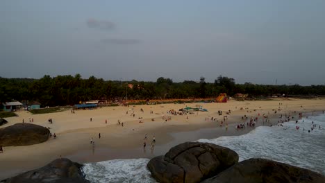 aerial drone shot showcasing kapu beach and its lighthouse in udupi