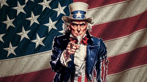 patriotic video concept featuring uncle sam pointing directly at the viewer