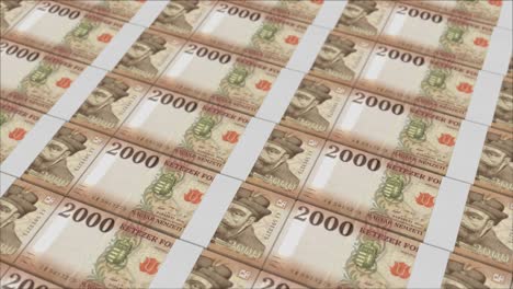 billetes de 2000 forints húngaros impresos por una imprenta de dinero