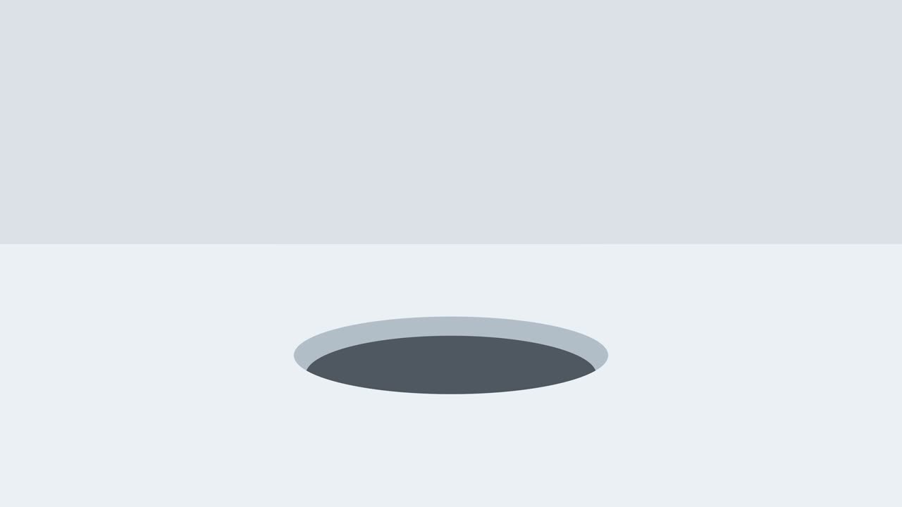 la mujer de negocios cae en el agujero. concepto de riesgo. ilustración de bucle en estilo plano.