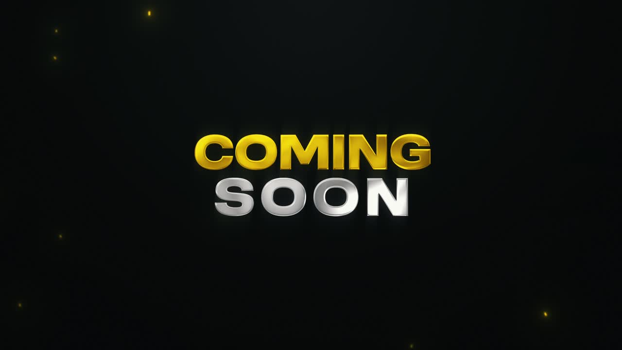Animated Golden and Silver Coming Soon Text