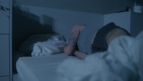 woman sleeping in bed at night