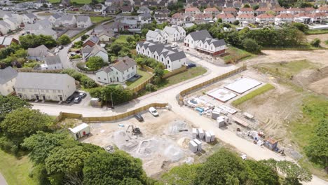aerial view of a residential area with a construction site