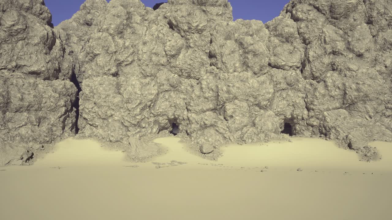 Desert landscape scene calm undulating sands with lush shrubbery