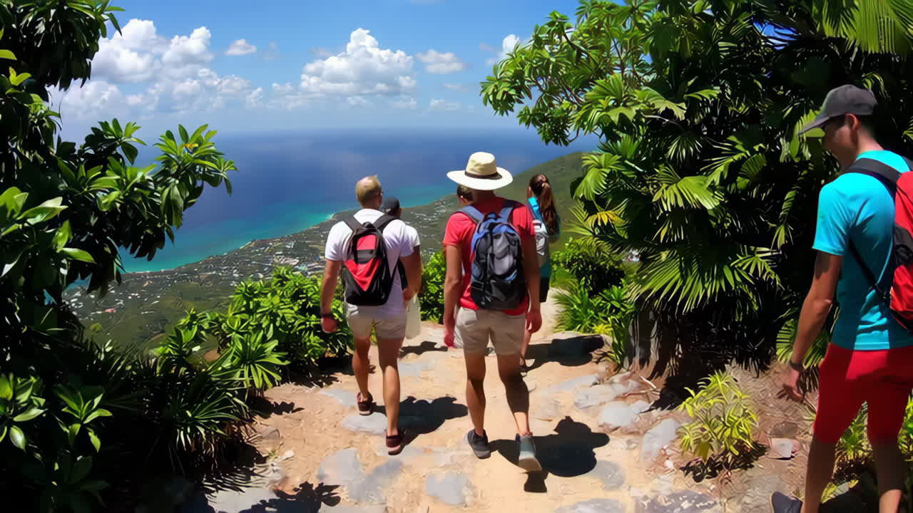 Group Hiking to Ocean Viewpoint