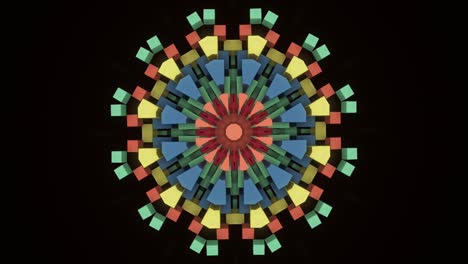 ciencia ficción futurista nave espacial turbina en movimiento caleidoscópico. animación. colorido detalle simétrico abstracto de un avión alienígena, bucle sin costuras