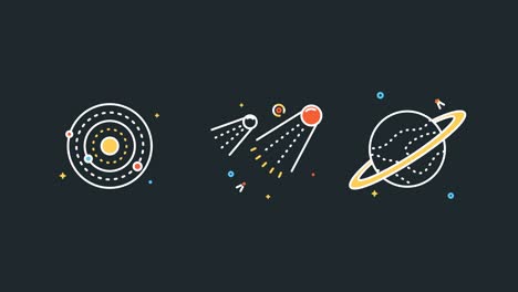 4k video of space and constellation in flat style.