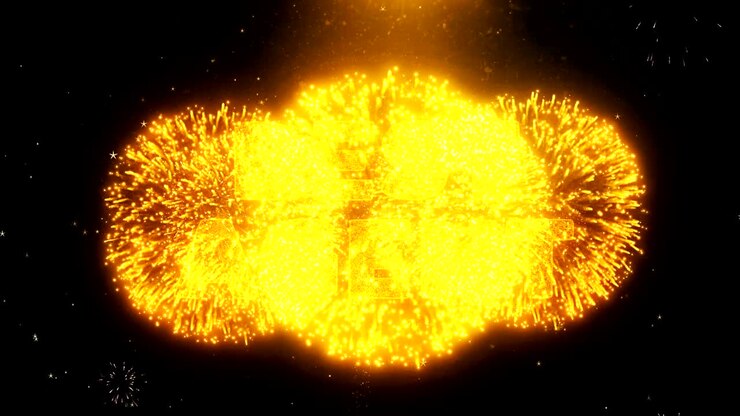 Best Agent Text on Firework Display Explosion Particles.
