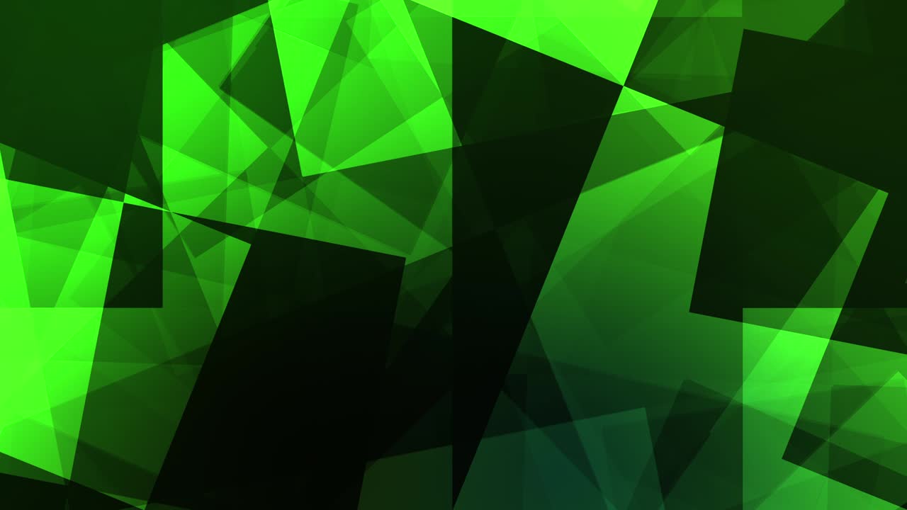 gráfico de movimiento sin costuras geométrico, fondo de color verde y negro