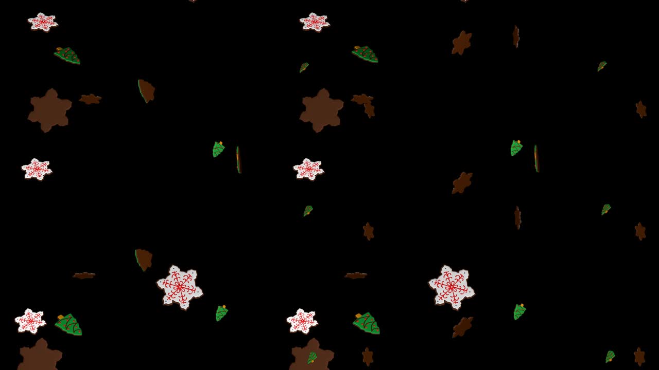 루핑 크리스마스 쿠키 비, 떨어지는 쿠키 크리스마스 배경