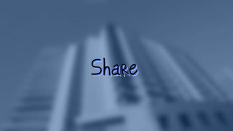 animación del texto compartido sobre el paisaje urbano