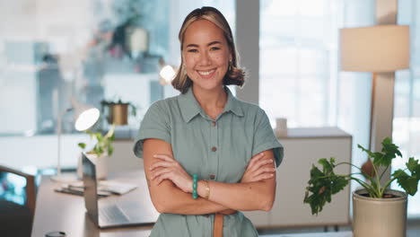 Face,-business-and-woman-arms-crossed