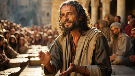 messiah teaching followers in a biblical-inspired setting