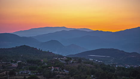 a colorful timelapse of an orange-red sunset over limassol cypress