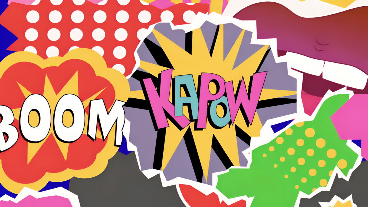 Pop Art Comic Book Sound Effects "BOOM" and "KAPOW"