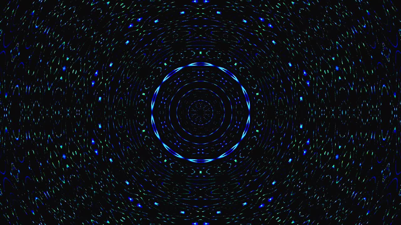 Seamless circle. 4K,bright light that arranges subtle color blue movements with dots waves