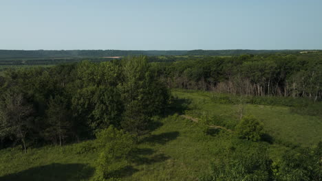 Frontenac-State-Park-In-Minnesota,-United-States---A-Soothing-Sight-of-Lush-Green-Surroundings---Aerial-Shot